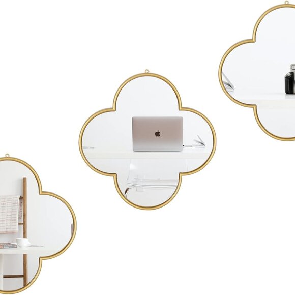 Gold Mirrors for Wall Decoration Clover Mirrors for Living Room Decor & Home Dec